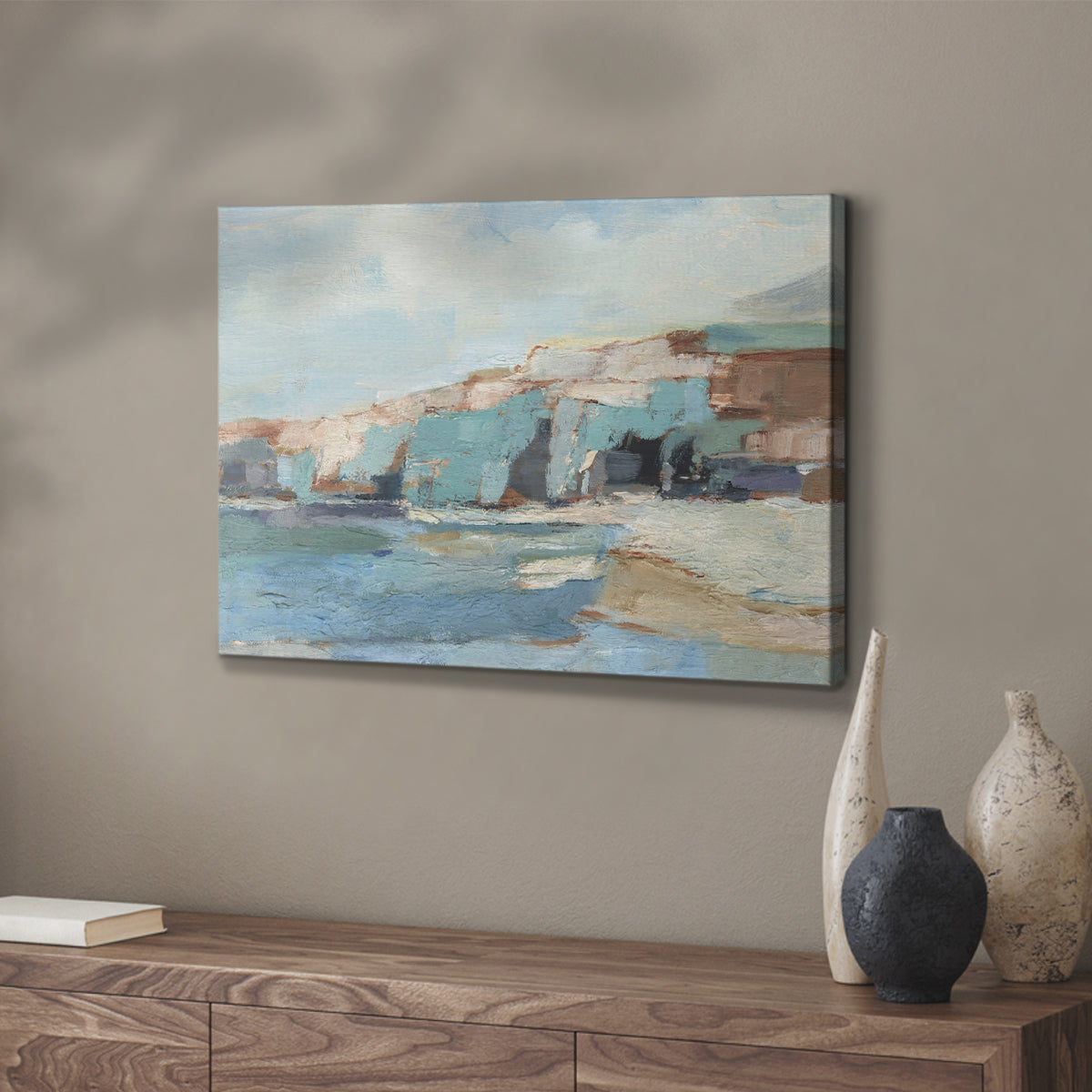 Turquoise Cliff Wall II - Canvas Art Print