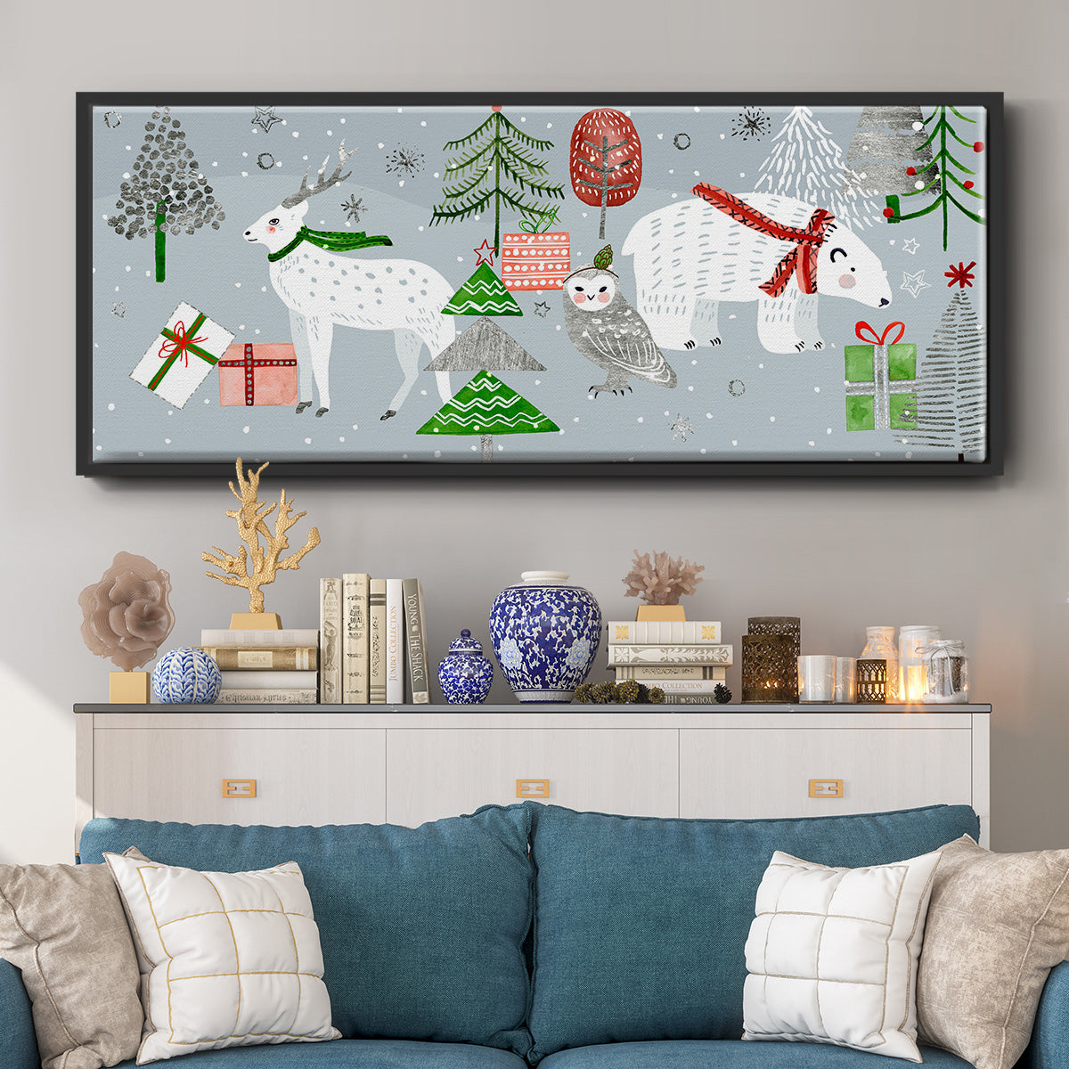 Stars & Snowflakes Collection D - Floater Framed Canvas Print