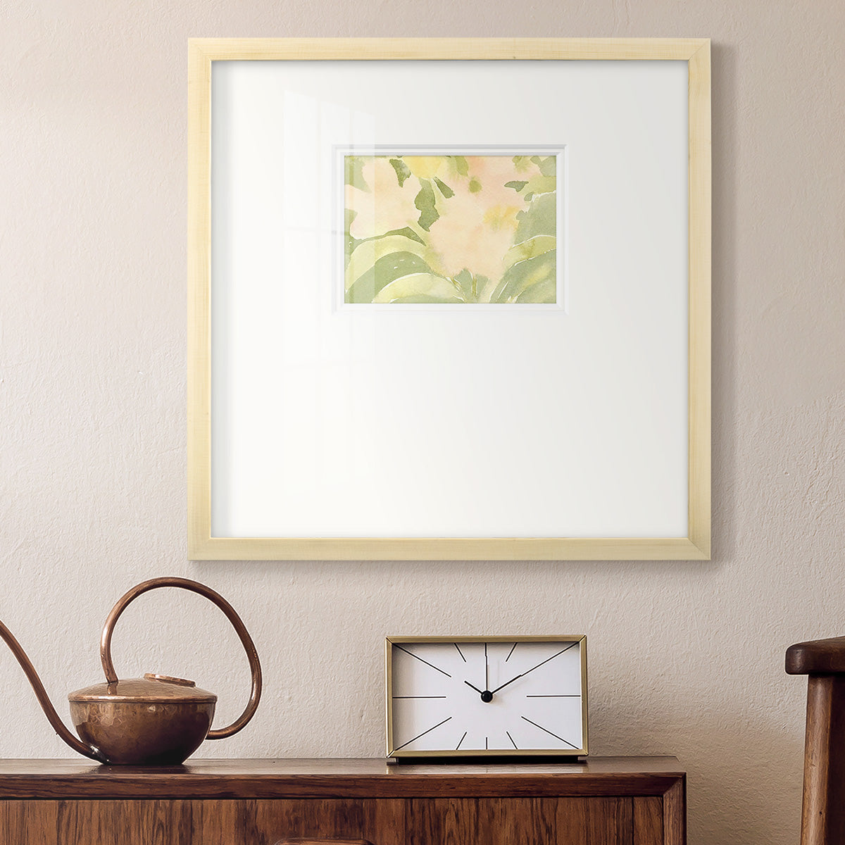 Verdant Floral Abstract II Premium Framed Print Double Matboard