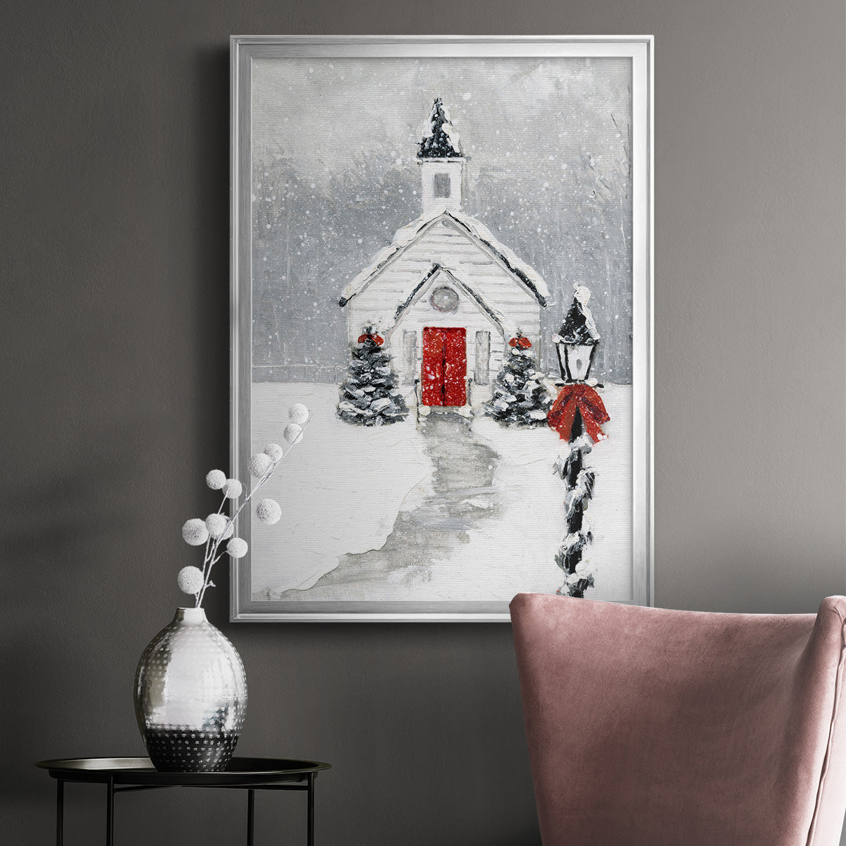 Soft Silent Night - Modern Framed Canvas Print