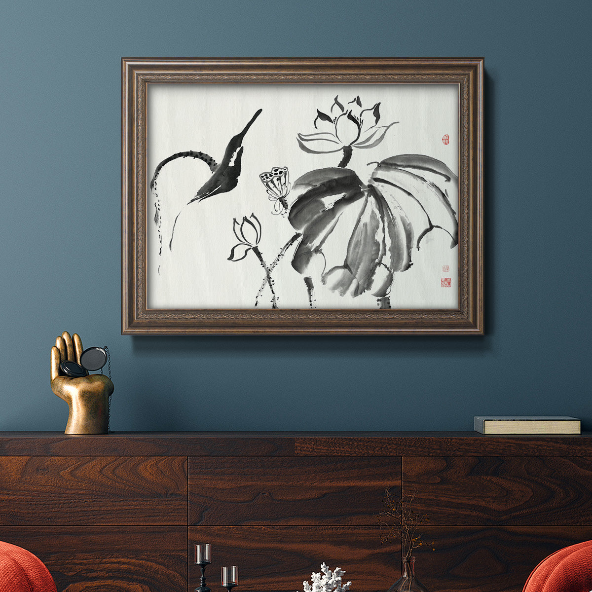 Lotus Study I Premium Framed Canvas- Ready to Hang