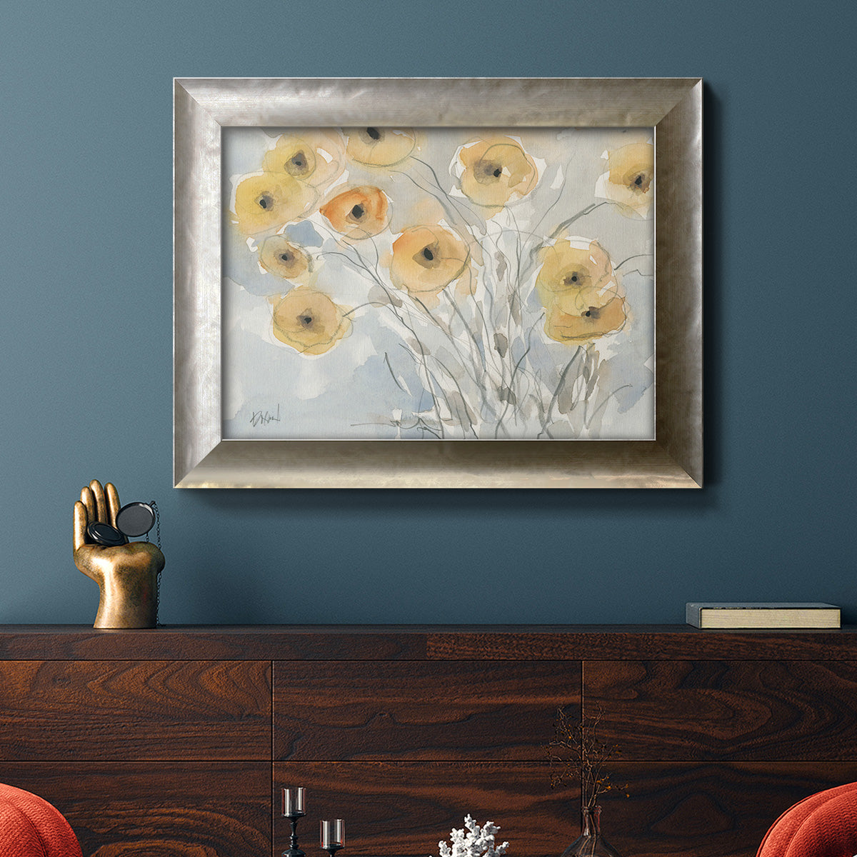 Sunset Poppies II Premium Framed Canvas- Ready to Hang