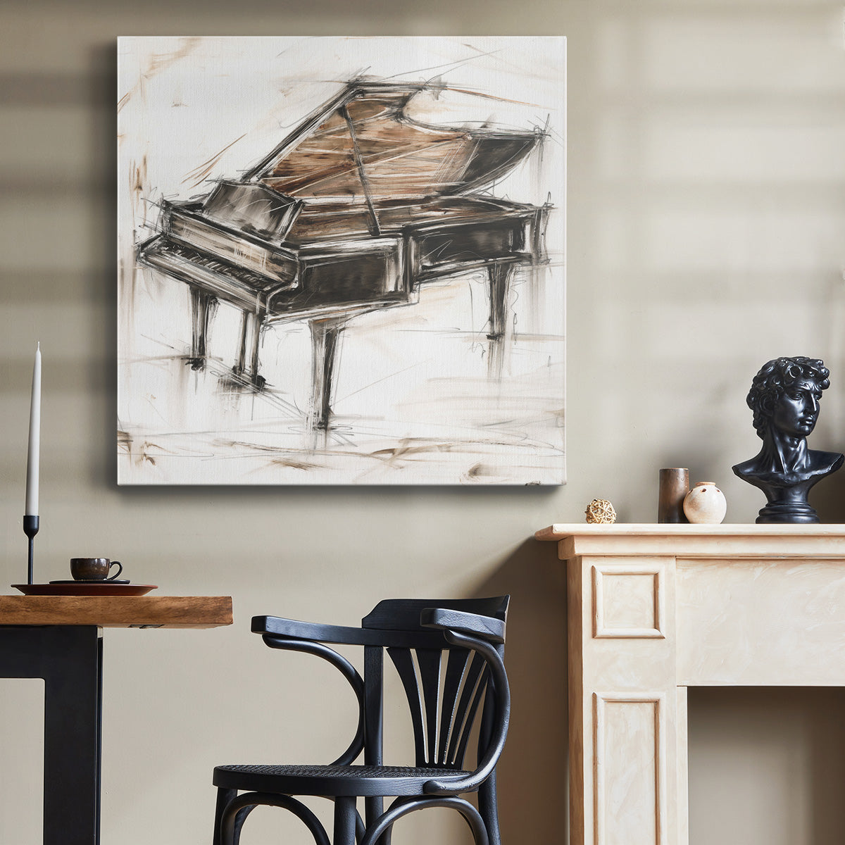 Grand Piano Study - Canvas Art Print