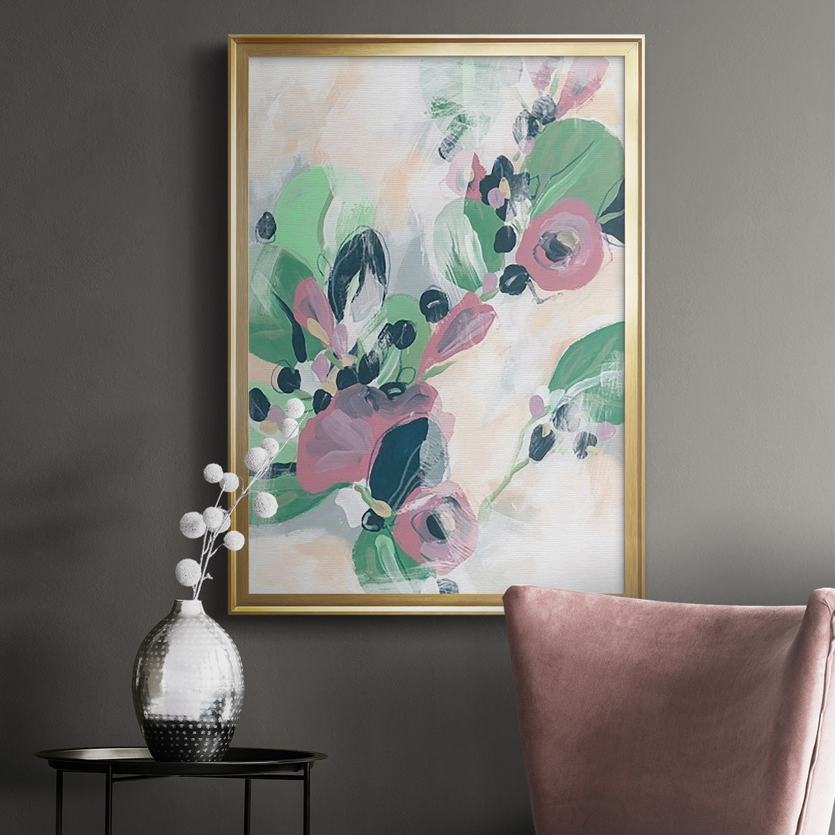 Tropical Branch Fresco II - Modern Framed Canvas Print