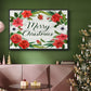 Christmas Flora Wreath Collection A - Framed Gallery Wrapped Canvas in Floating Frame