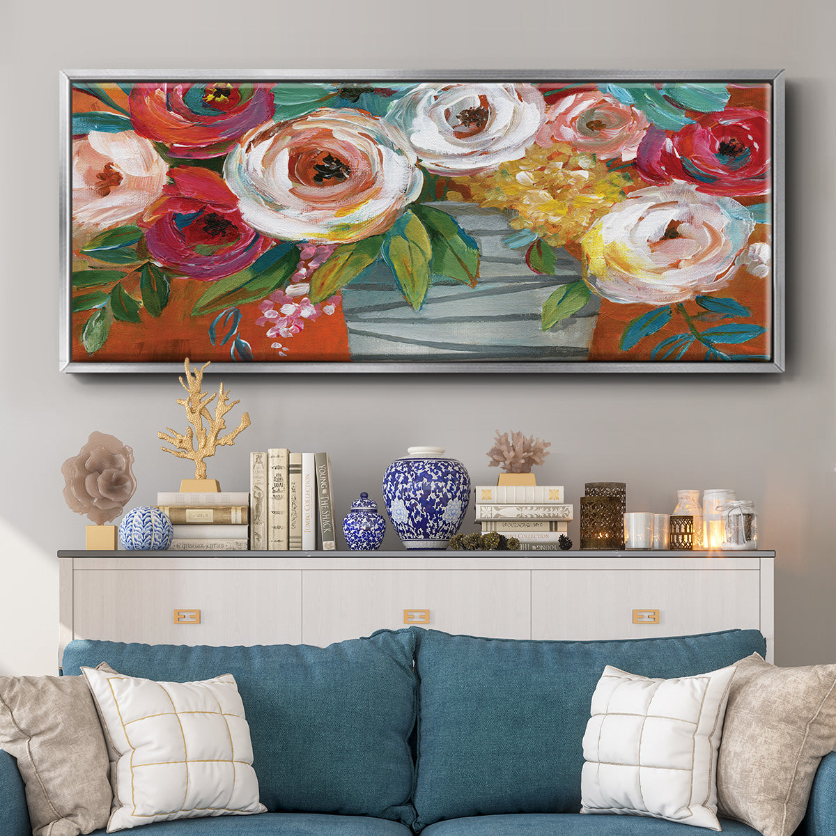 Color Burst I - Floater Framed Canvas Print