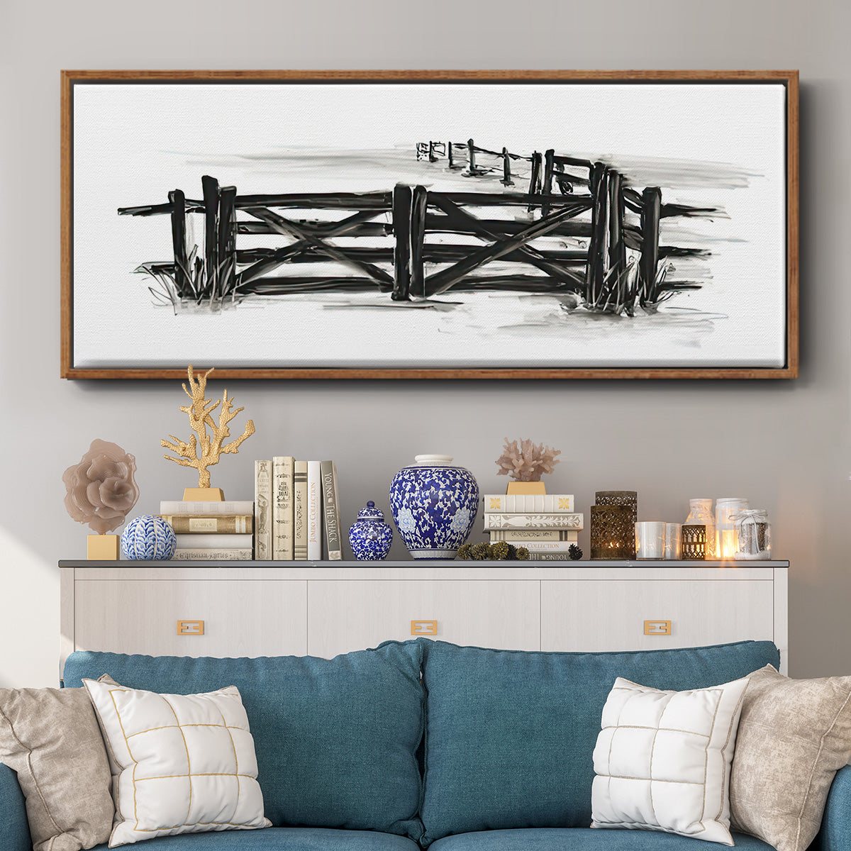 European Farm Collection XII - Floater Framed Canvas Print