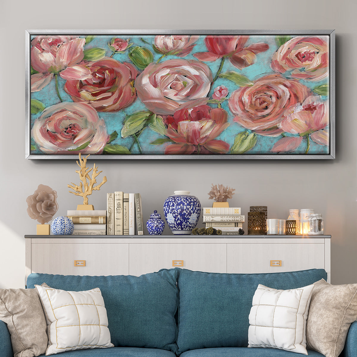 Peaches and Cream - Floater Framed Canvas Print