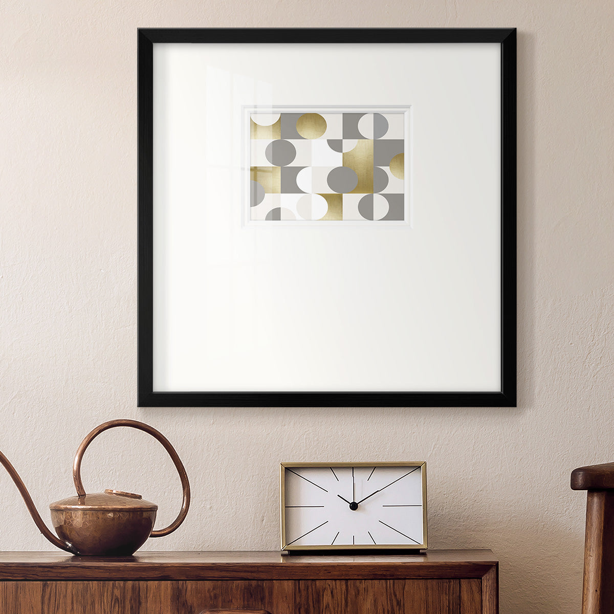 Modern Gold Reflections Premium Framed Print Double Matboard