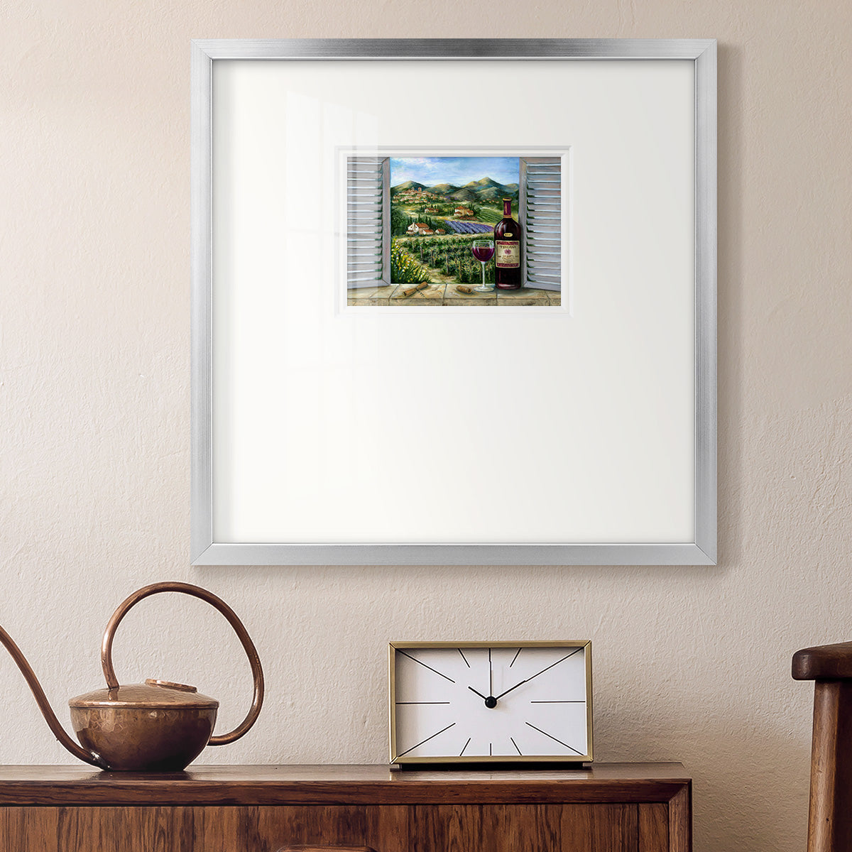 Tuscan Red and Vineyard Premium Framed Print Double Matboard