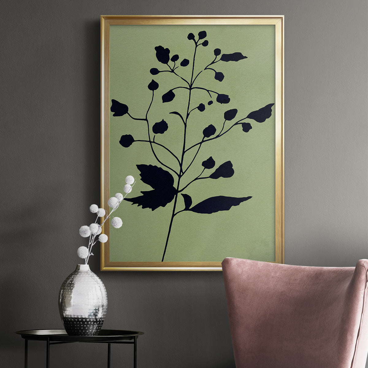 Earthly Botanical II - Modern Framed Canvas Print