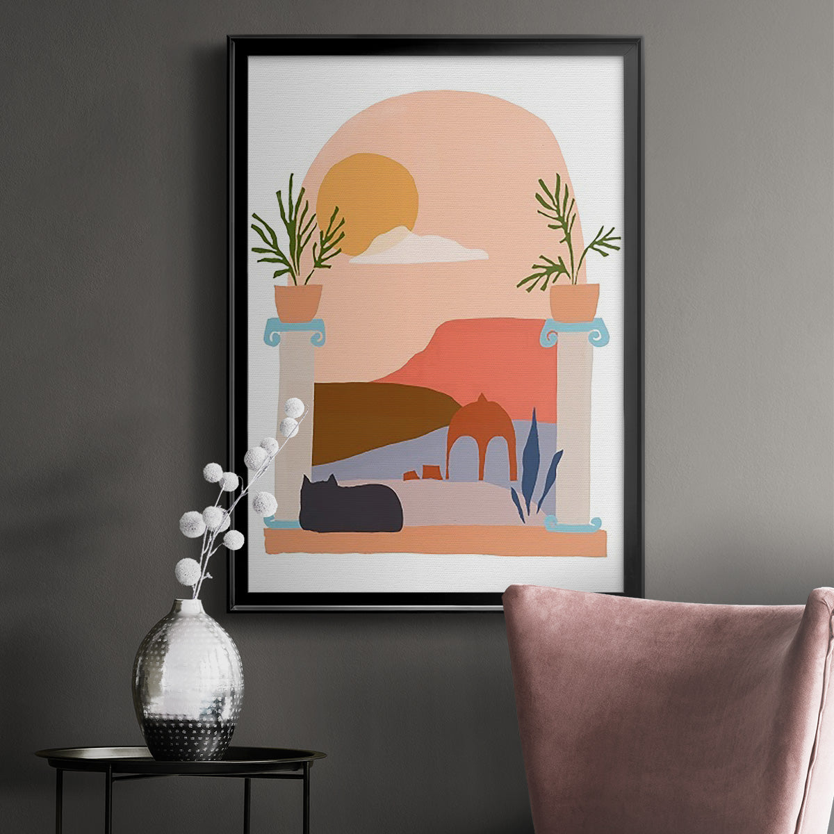 Paper Scene IV - Modern Framed Canvas Print