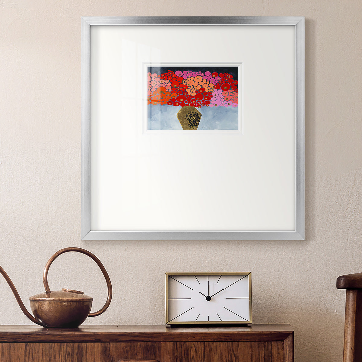 Red Poppies II- Premium Framed Print Double Matboard