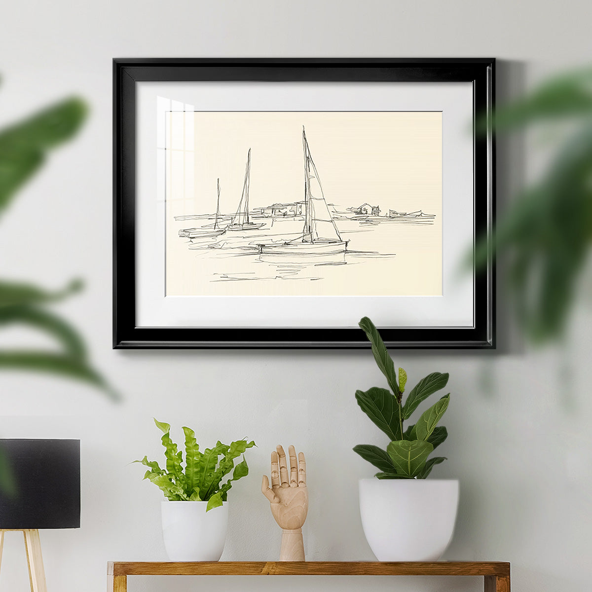 Coastal Contour Sketch I Premium Framed Print - Ready to Hang