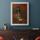 Realist autumn portrait scene by Winslow Homer in an ornate weathered white frame displayed in a dark-toned interior setting.