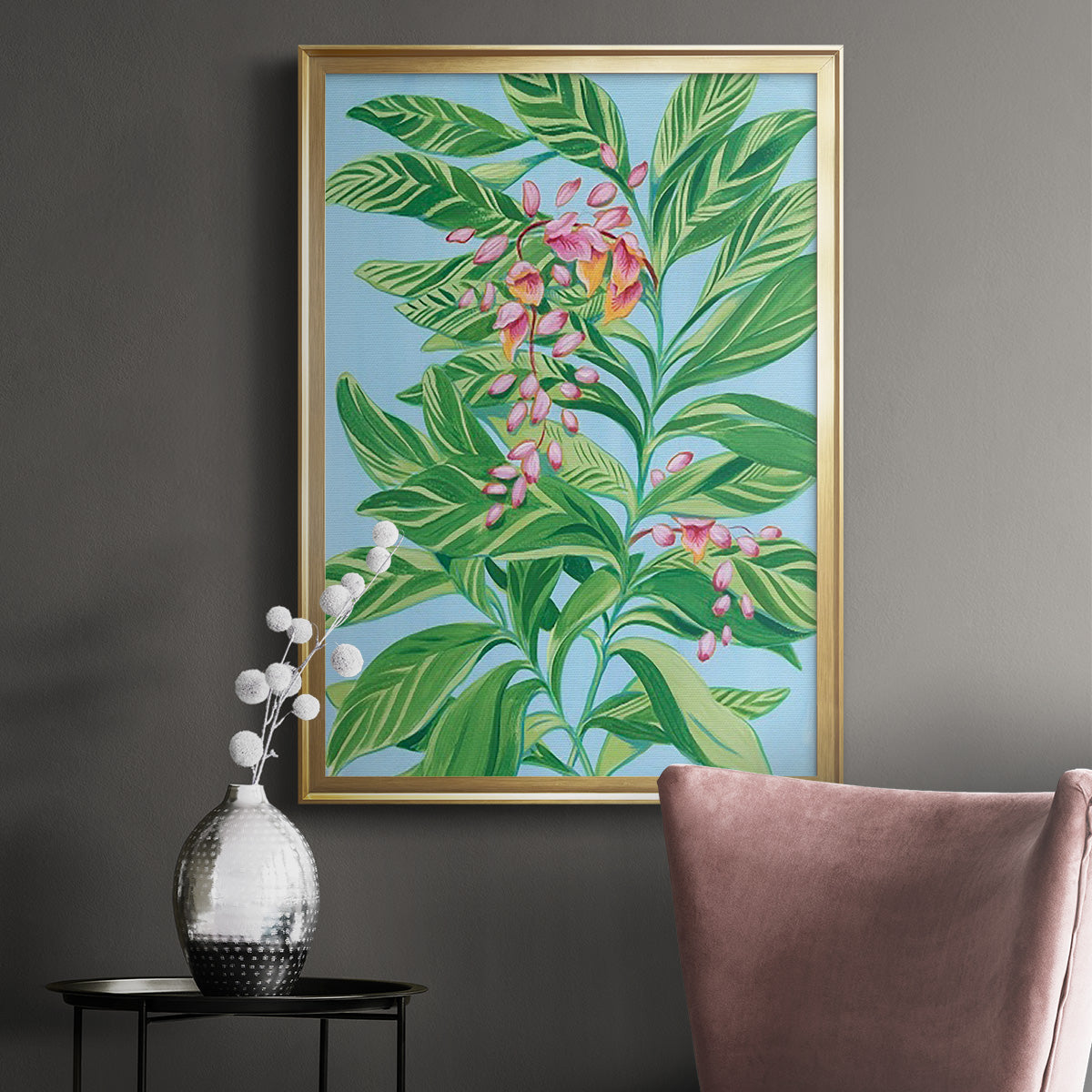 Tropical Shell Ginger II - Modern Framed Canvas Print