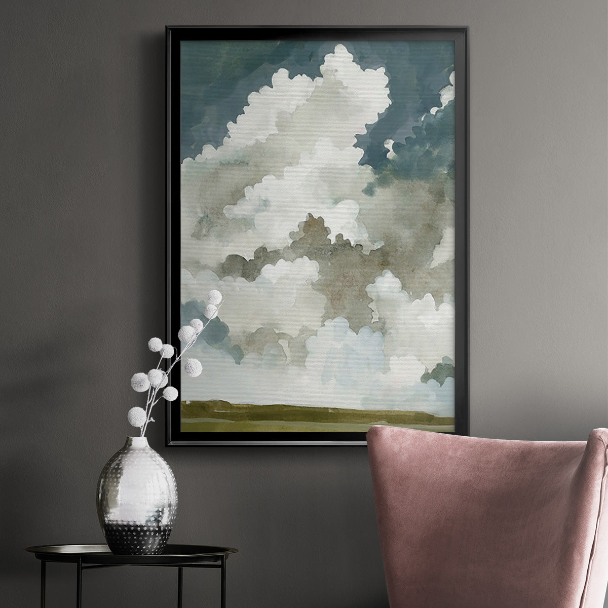 Vast Neutral Sky I - Modern Framed Canvas Print