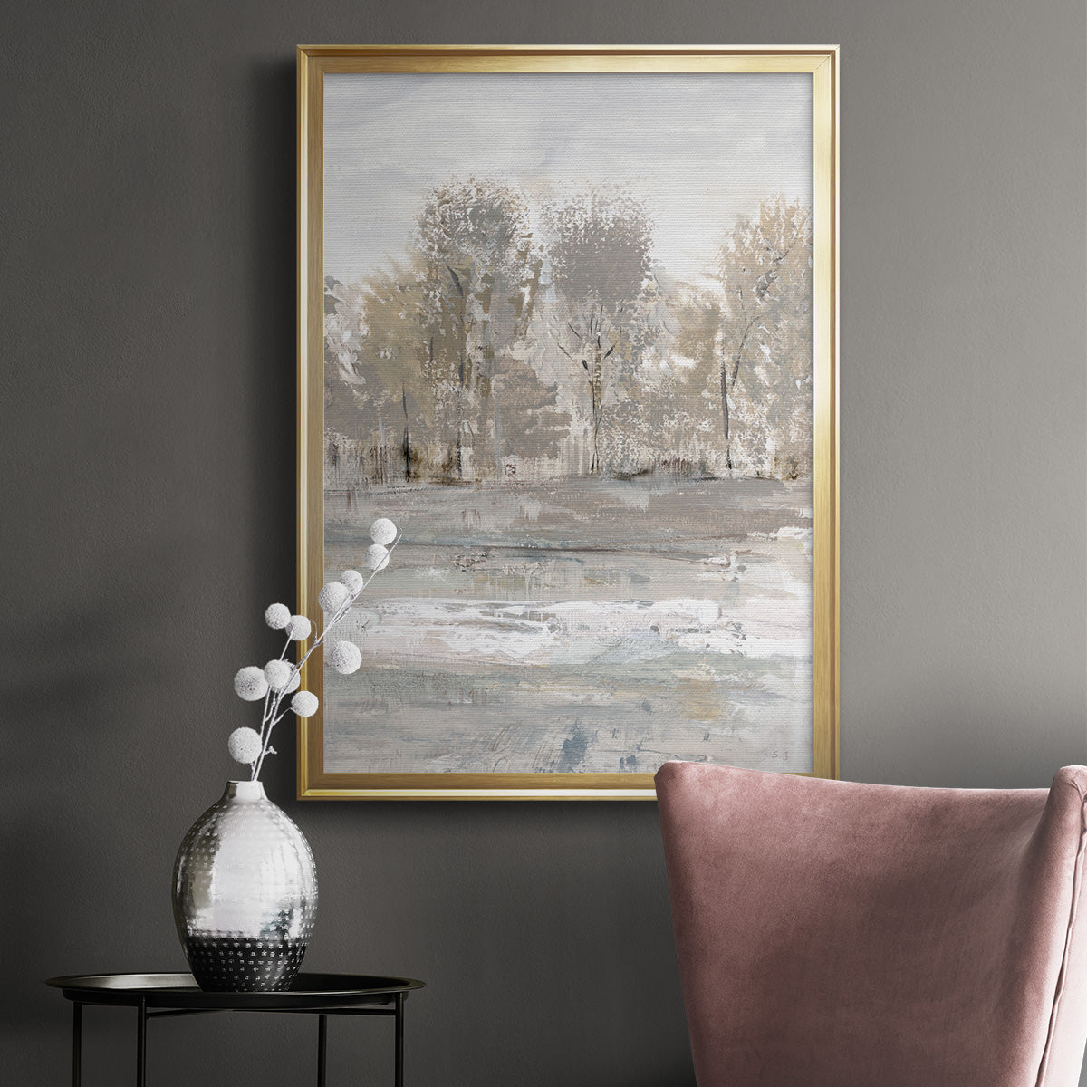 Meadow's Edge I - Modern Framed Canvas Print