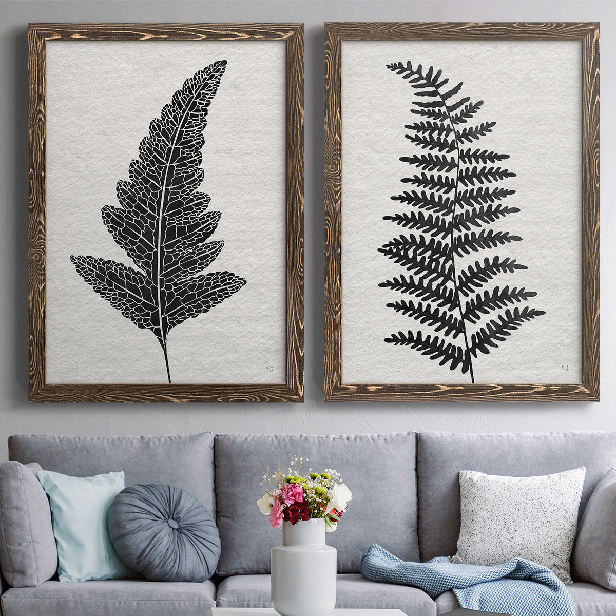 Forest Fern I - Premium Framed Canvas 2 Piece Set - Ready to Hang