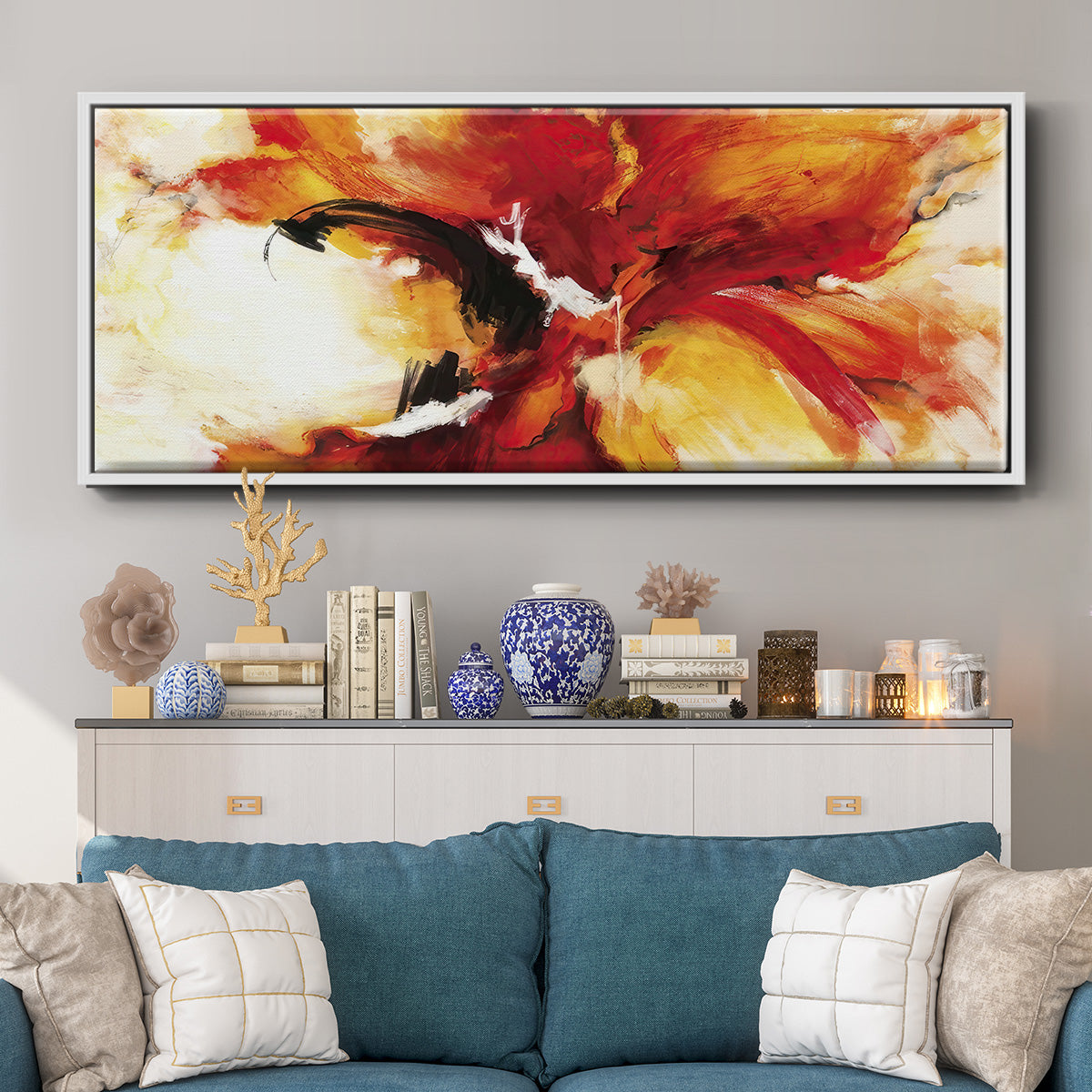 The Phoenix - Floater Framed Canvas Print