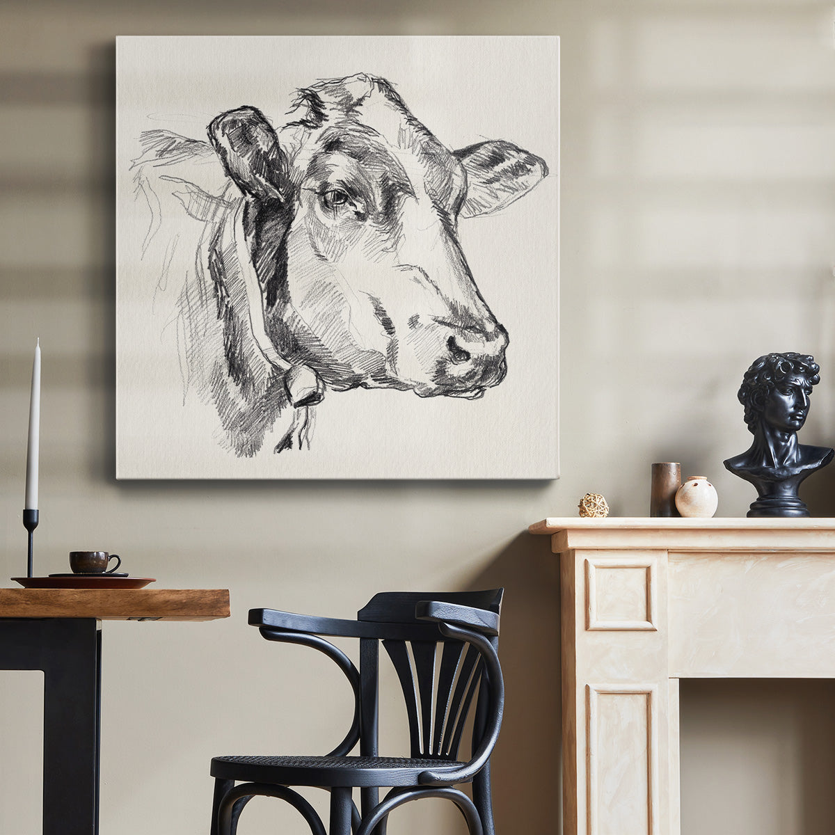 Holstein Portrait Sketch I - Canvas Art Print