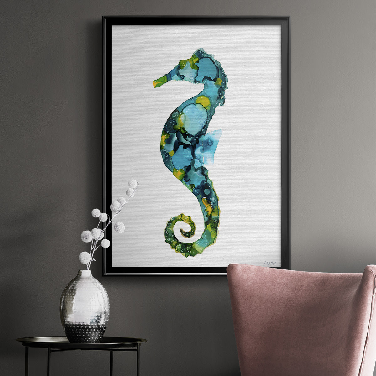 Seahorse - Modern Framed Canvas Print