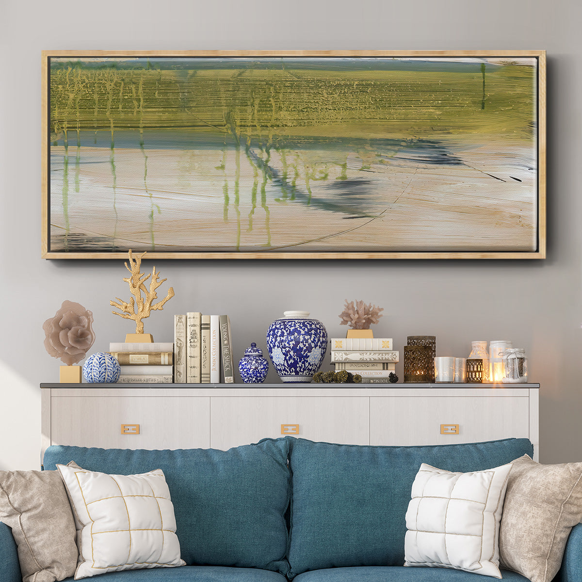 Aquatic Reflections I - Floater Framed Canvas Print