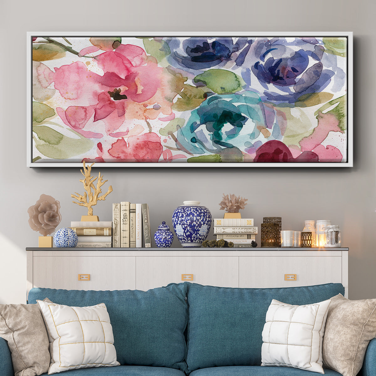 Garden Palette II - Floater Framed Canvas Print