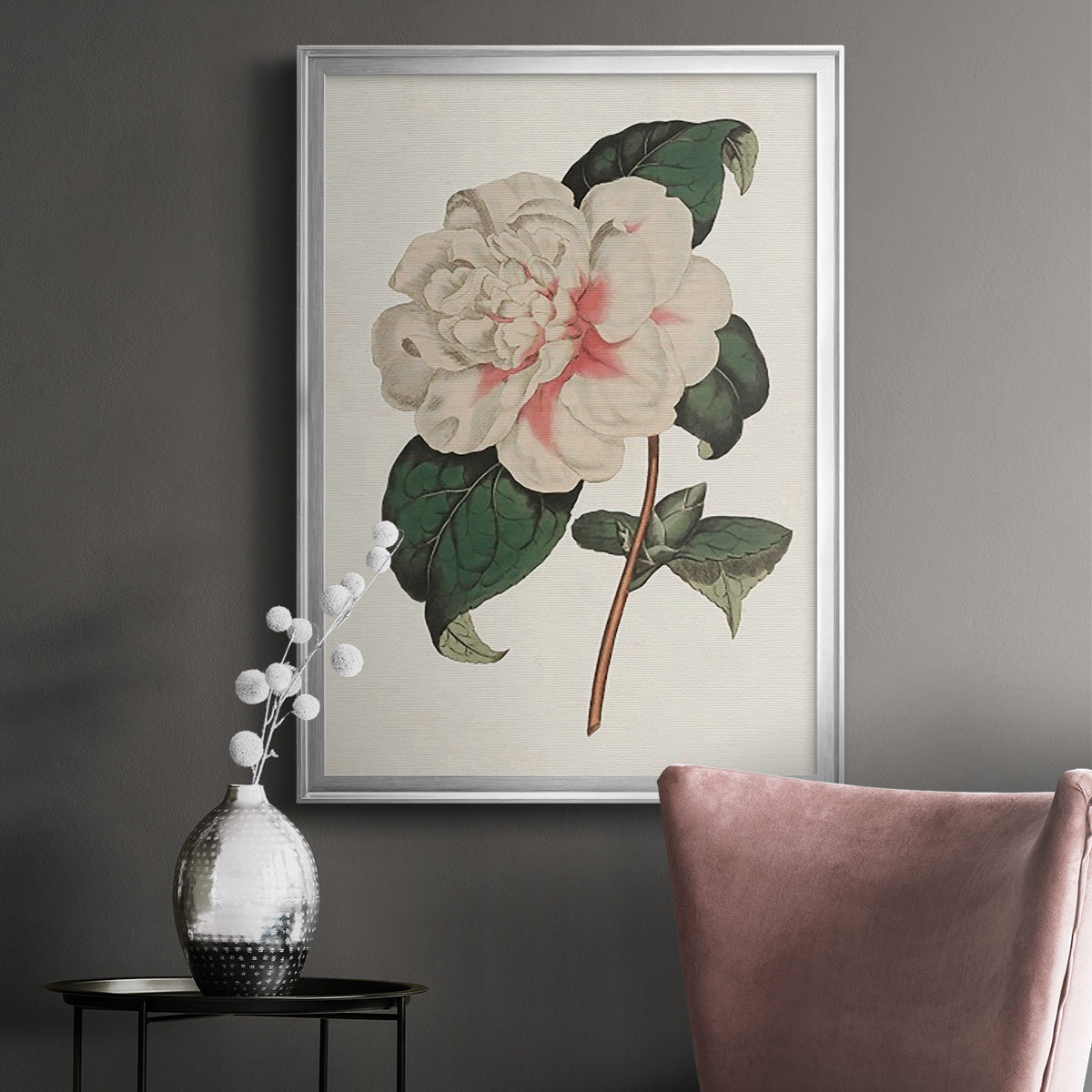 Pink Floral Mix VIII - Modern Framed Canvas Print