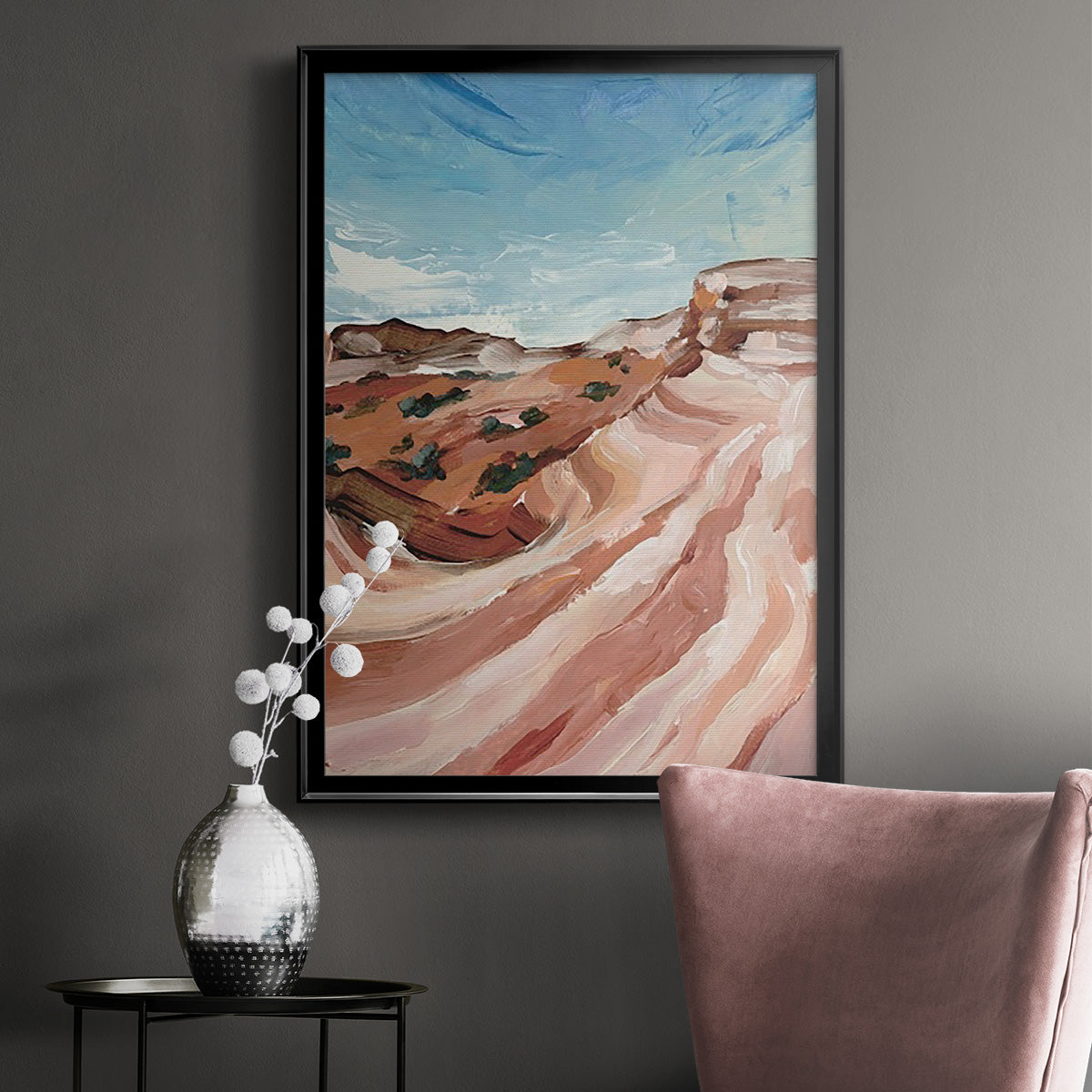 Impasto Plateau II - Modern Framed Canvas Print