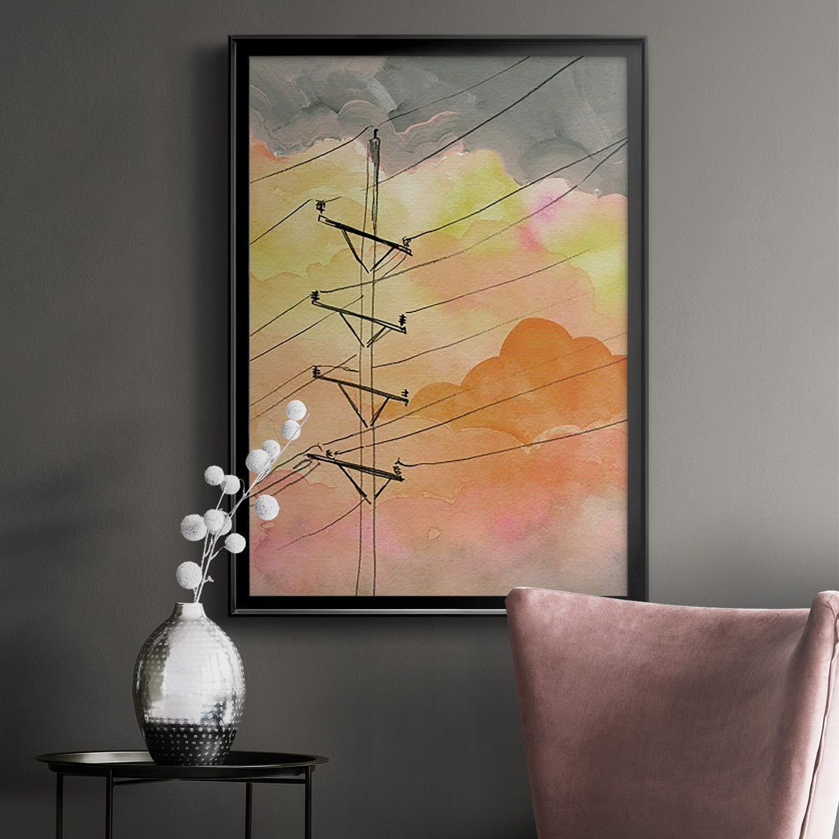 Cloudy Communication I - Modern Framed Canvas Print