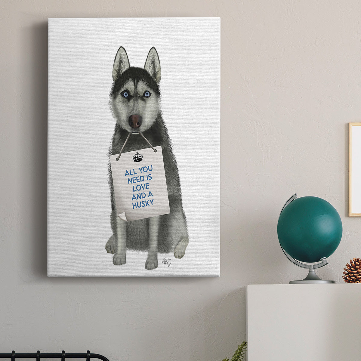 Love and Husky Premium Gallery Wrapped Canvas - Ready to Hang