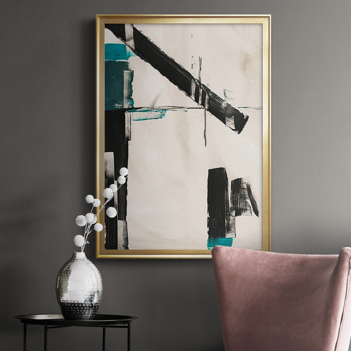 Geometry Notes III - Modern Framed Canvas Print