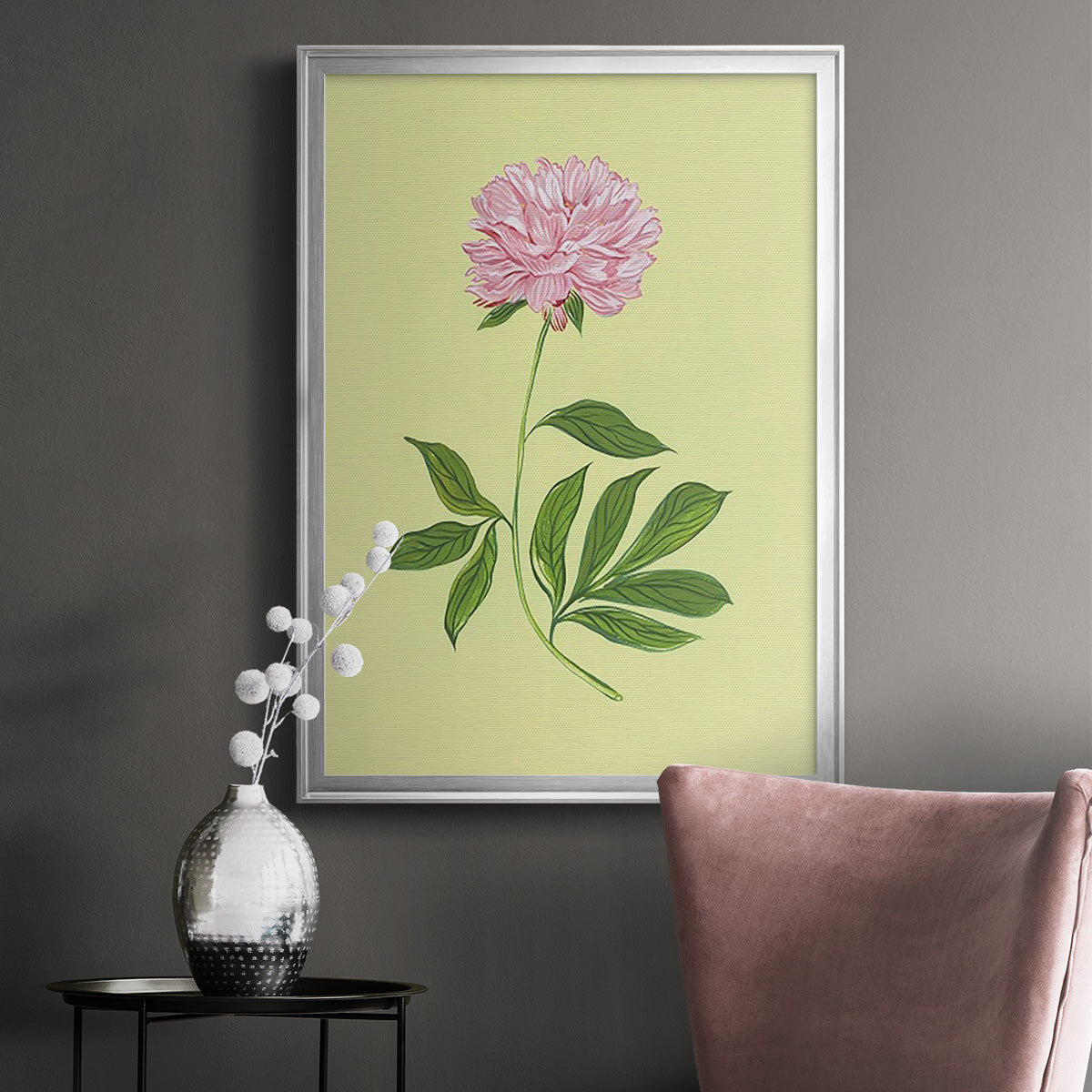 Peonies in Yellow I - Modern Framed Canvas Print