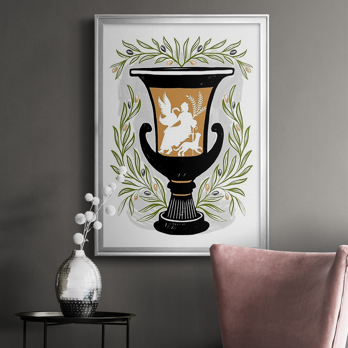 Greek Vases I - Modern Framed Canvas Print