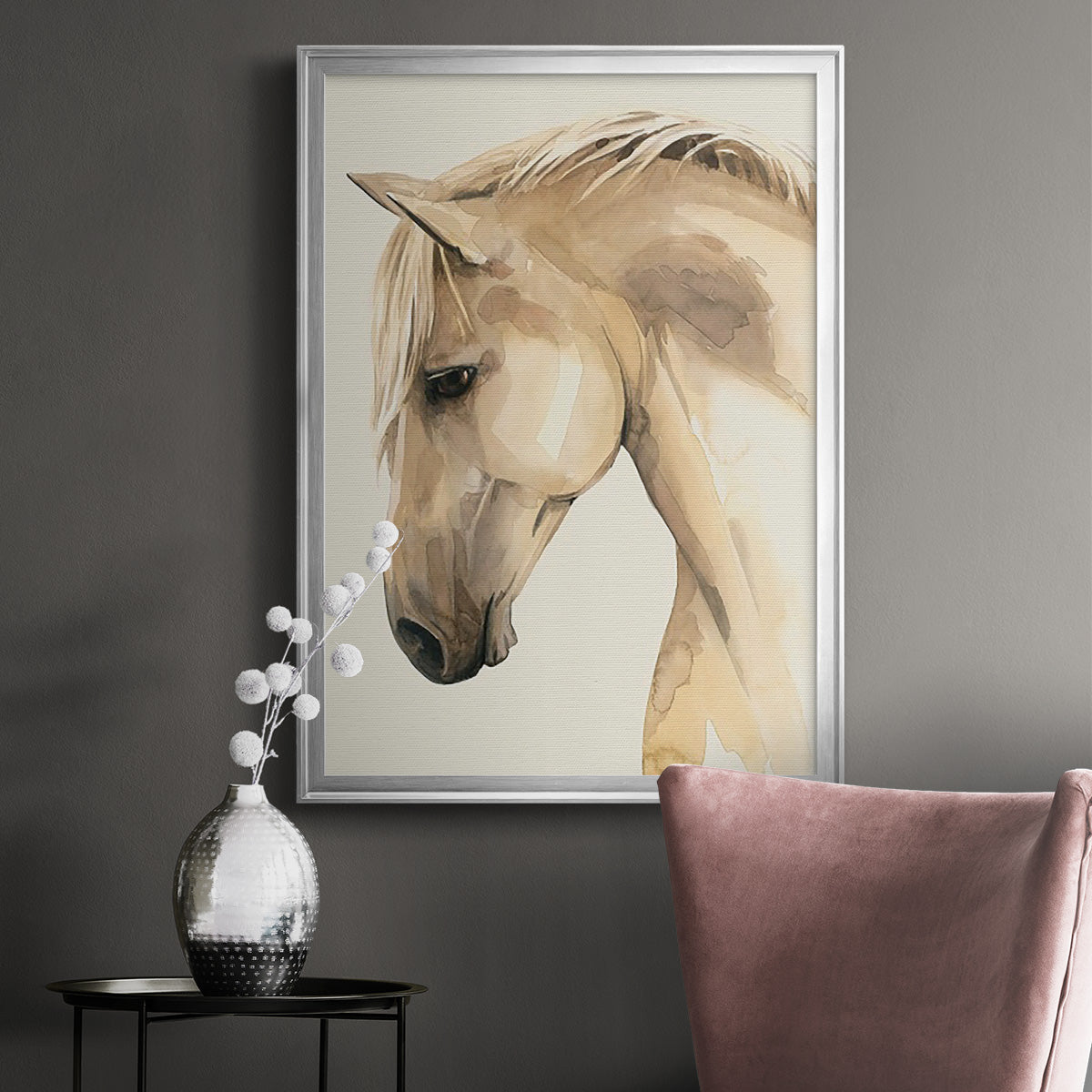 Golden Palomino II - Modern Framed Canvas Print