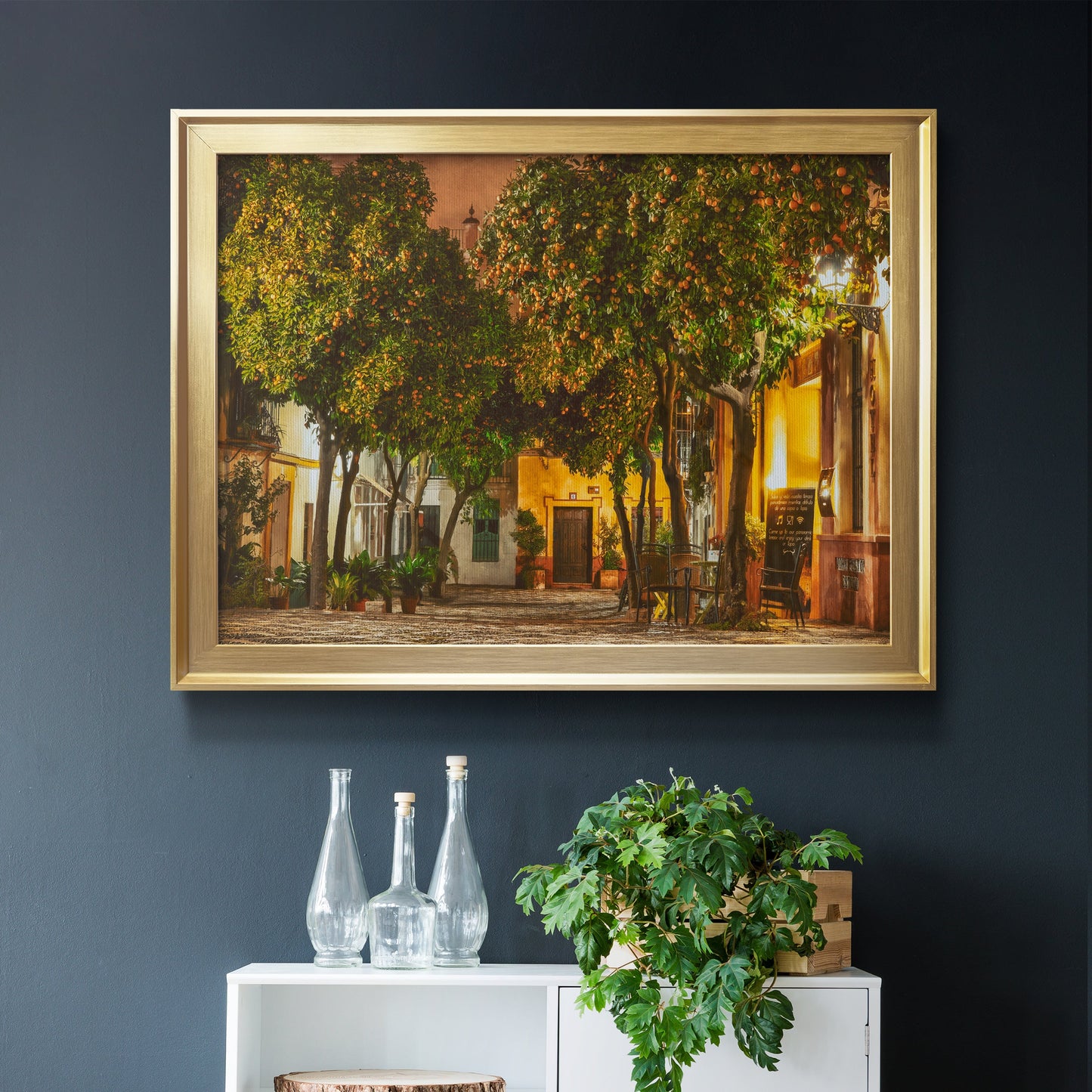Night in Sevilla - Modern Framed Canvas Print