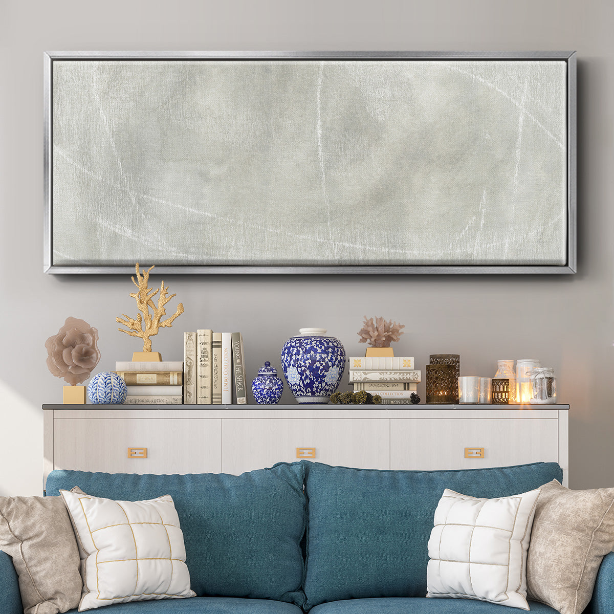 Stone Shadows I - Floater Framed Canvas Print