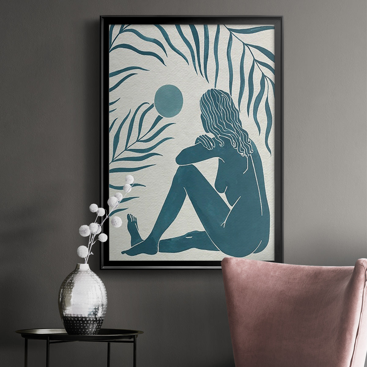 Moon Gazer II - Modern Framed Canvas Print