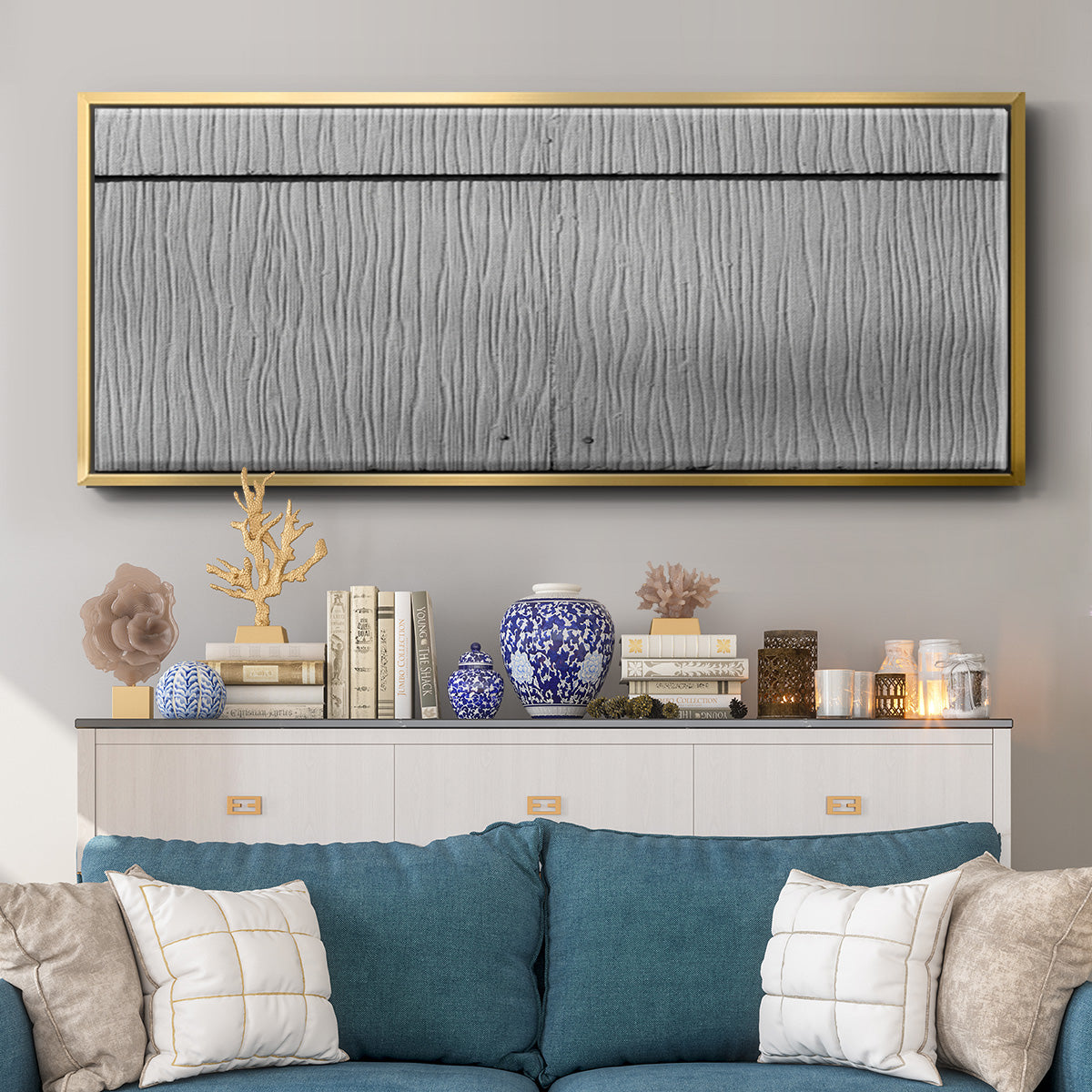 Found Textures I - Floater Framed Canvas Print