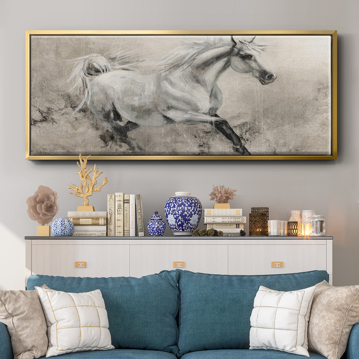Majestic Stallion I - Floater Framed Canvas Print