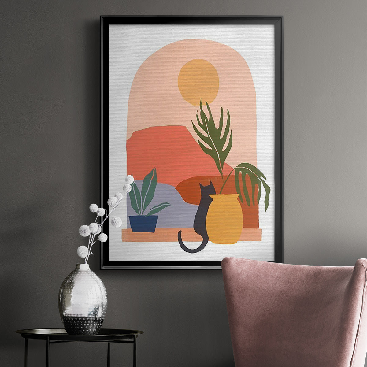 Paper Scene I - Modern Framed Canvas Print