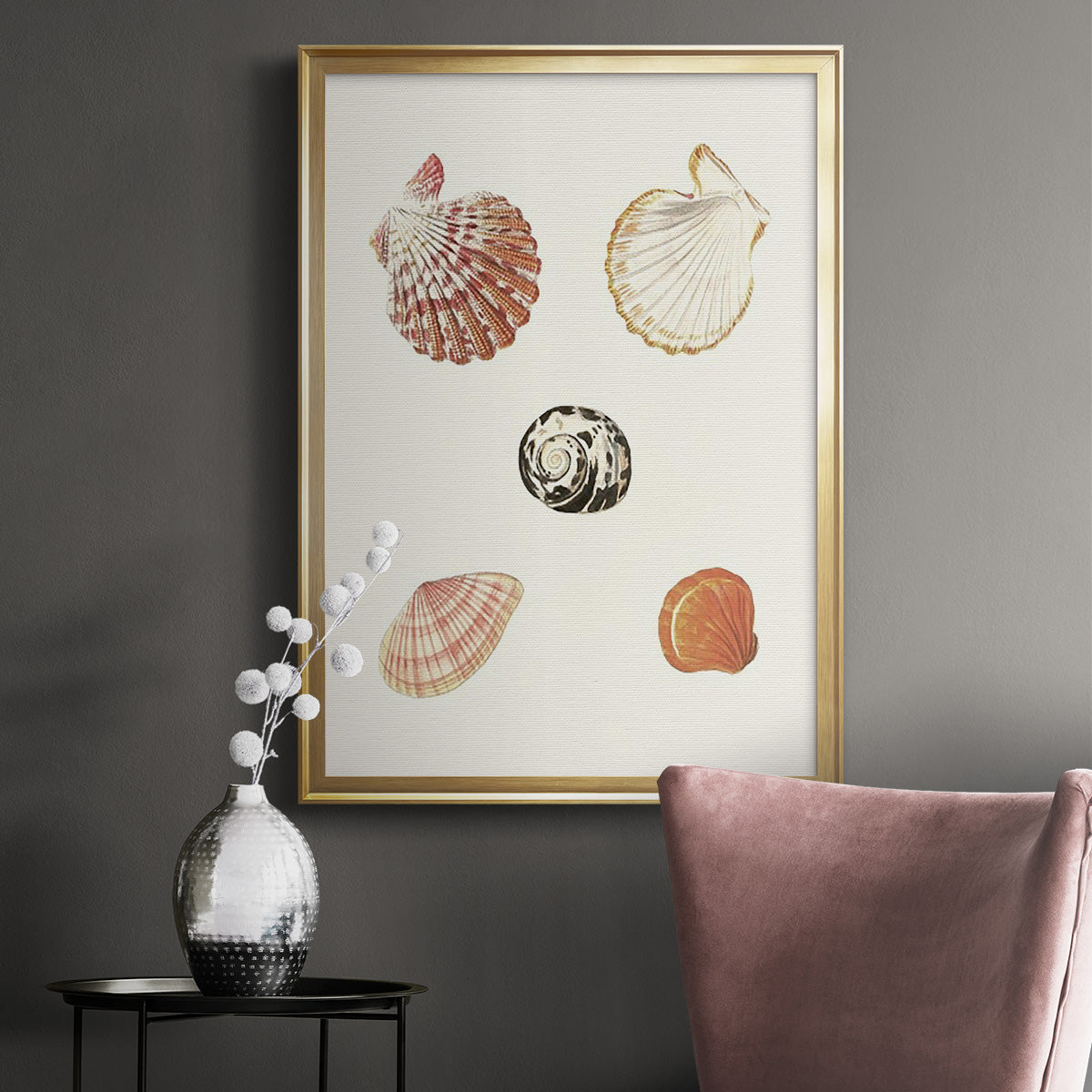 Pastel Knorr Shells VIII - Modern Framed Canvas Print