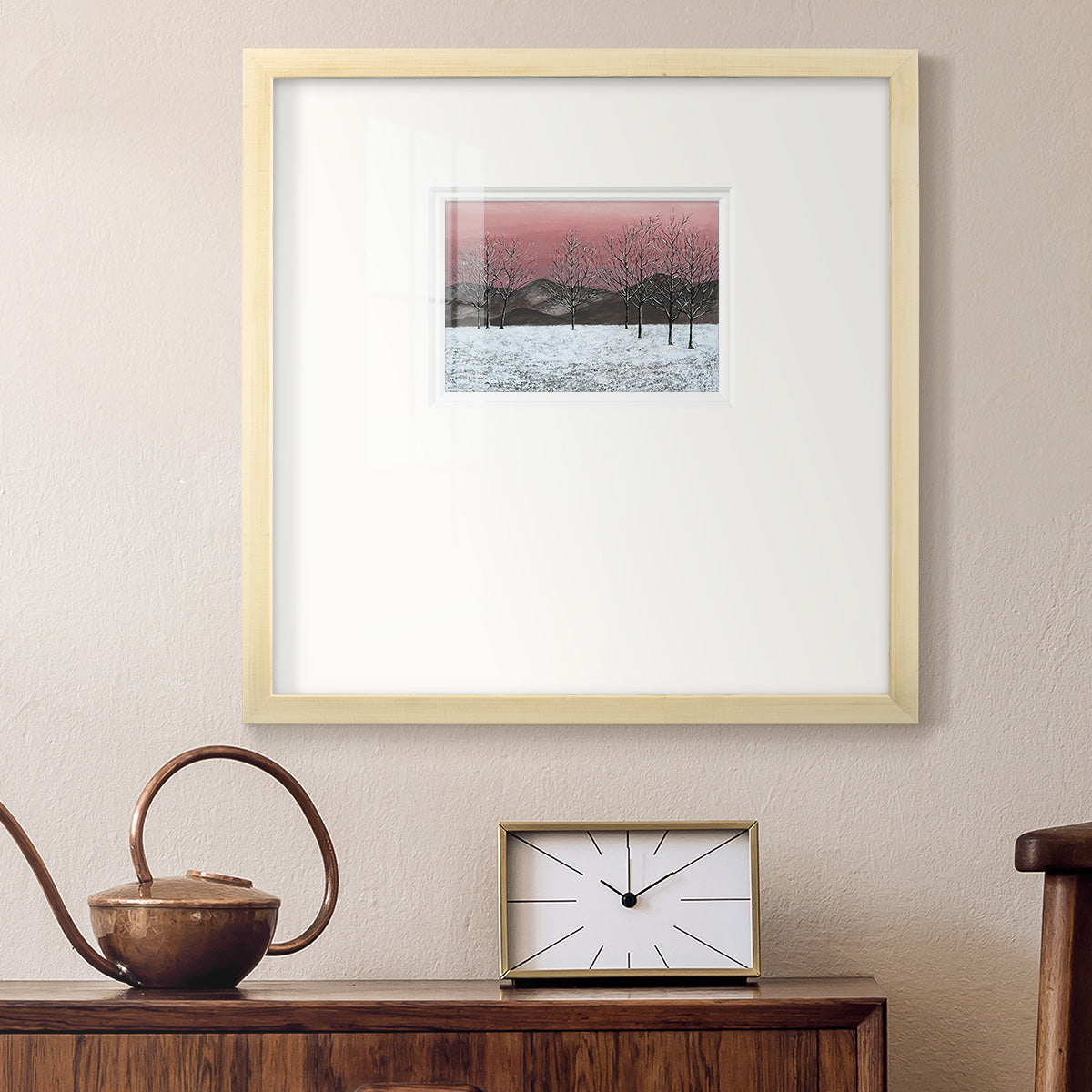 Sunset Snowfall II Premium Framed Print Double Matboard