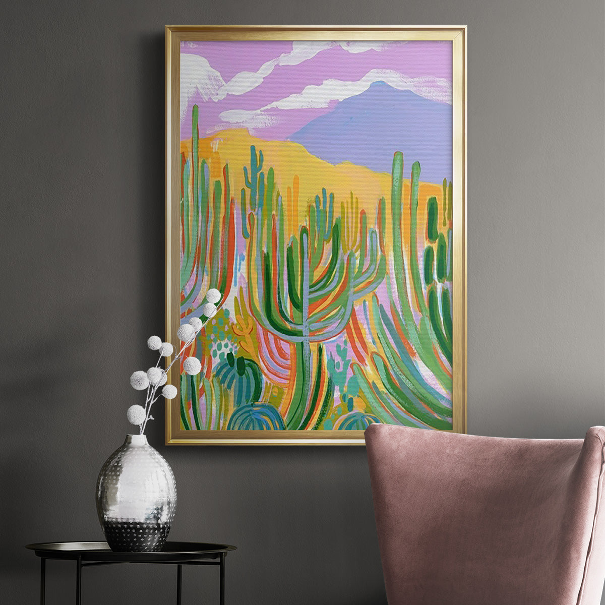 Lavender Desert I - Modern Framed Canvas Print