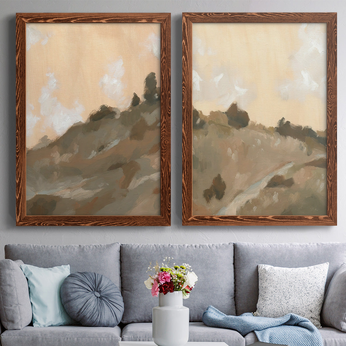 Hillside Walking Path III - Premium Framed Canvas 2 Piece Set - Ready to Hang