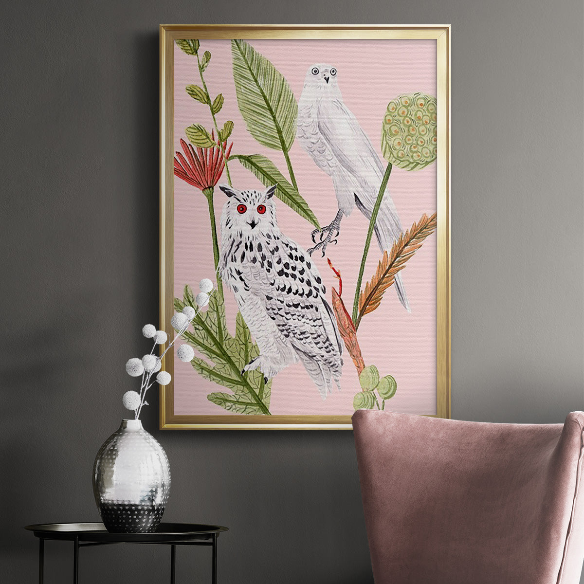 Birds in Motion V - Modern Framed Canvas Print