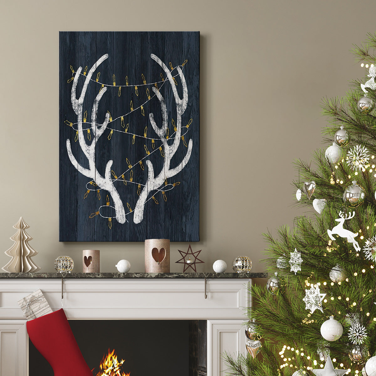 Antlers & Lights - Gallery Wrapped Canvas