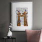 Kissing Giraffes with Birds - Modern Framed Canvas Print