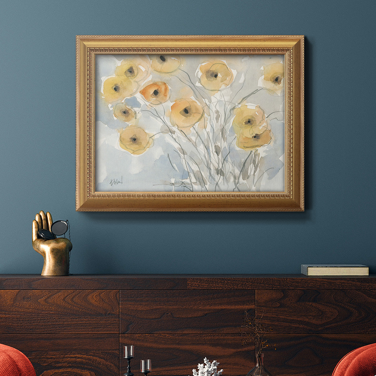 Sunset Poppies II Premium Framed Canvas- Ready to Hang